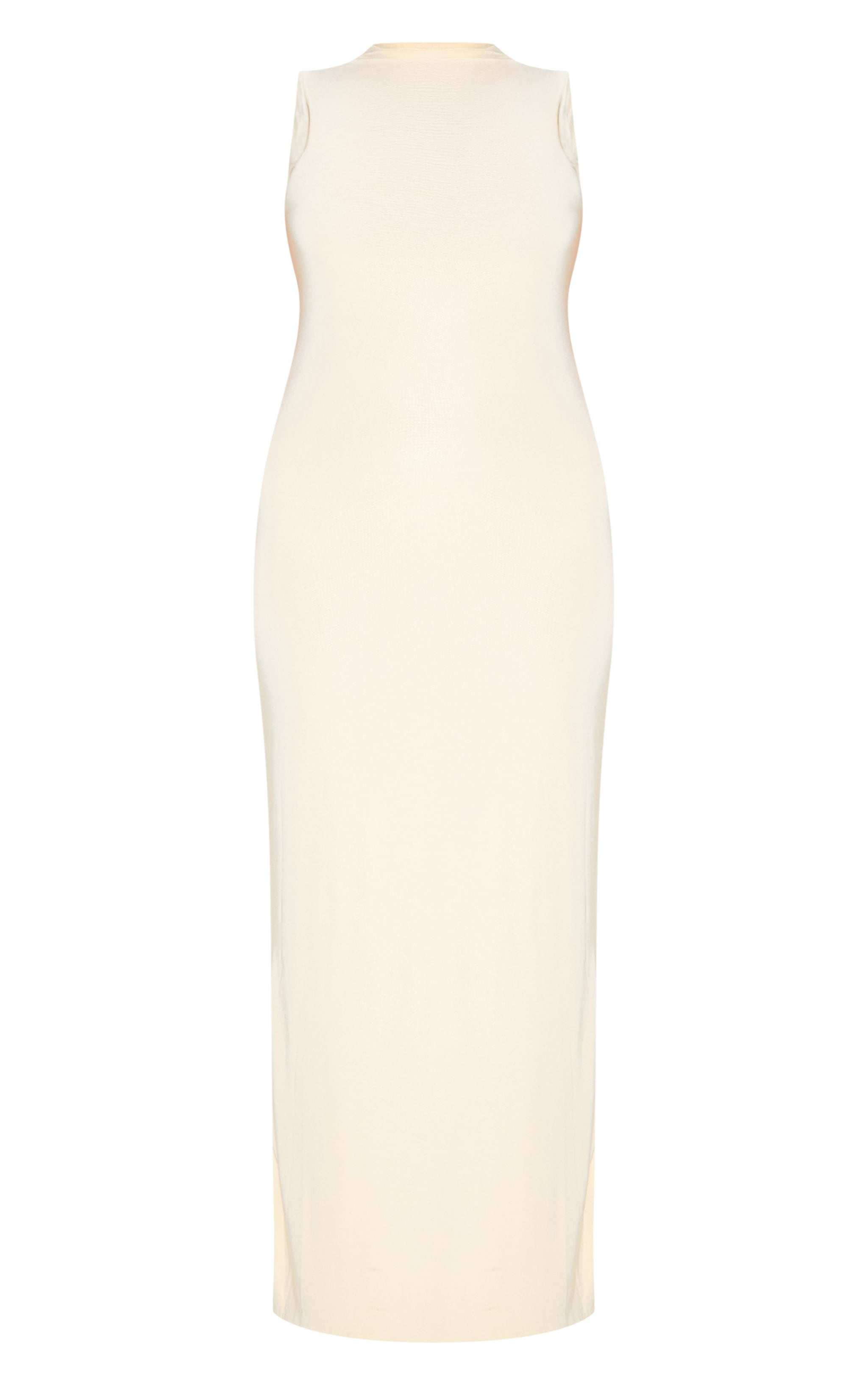 Plus Almond Double Layer High Neck Sleeveless Maxi Dress image 5