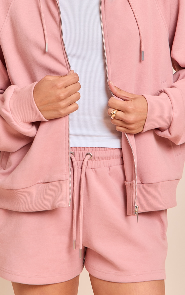 Petite Pink Elasticated Waist Sweat Shorts image 5