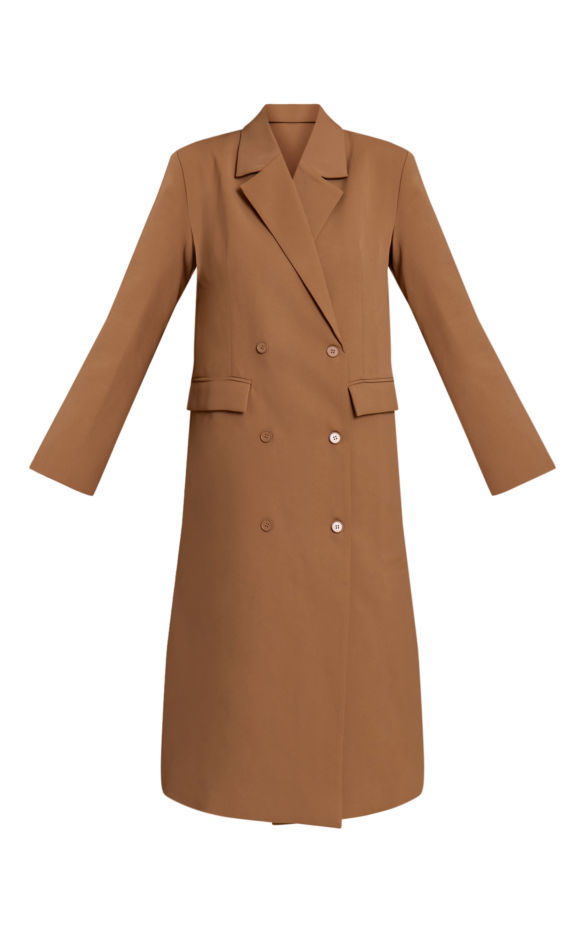 Taupe Maxi Tailored Double Breasted Jacket  image 5