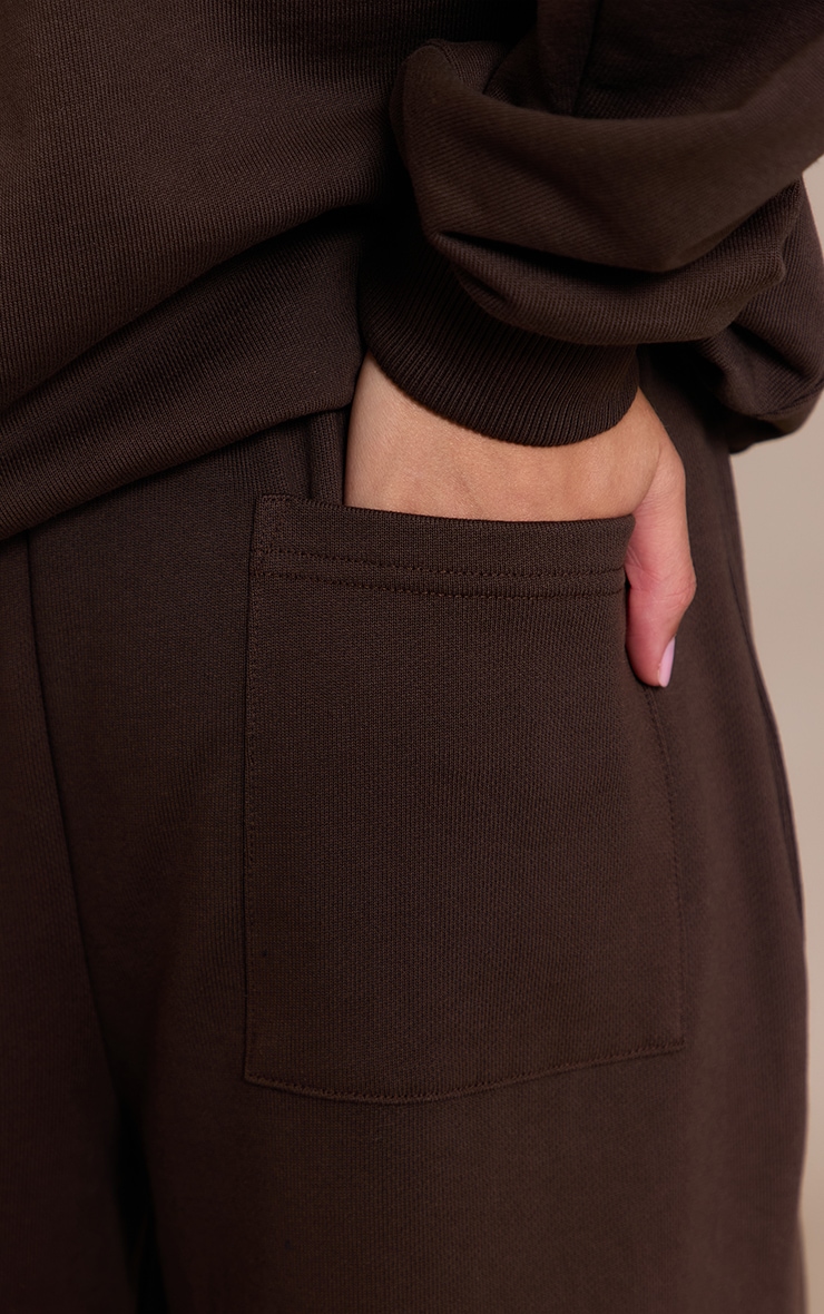 Chocolate 440 GSM Heavyweight Cotton Loopback Straight Joggers image 4