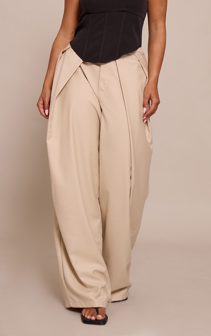 Shape STONE Fold Over Tailored Wide Leg Pants image 2