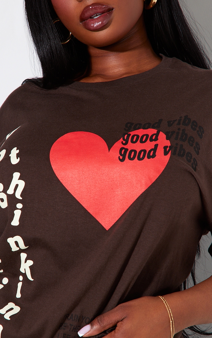 PLT Plus Mocha Good Vibes Oversized T-shirt Plus Size PLT USA