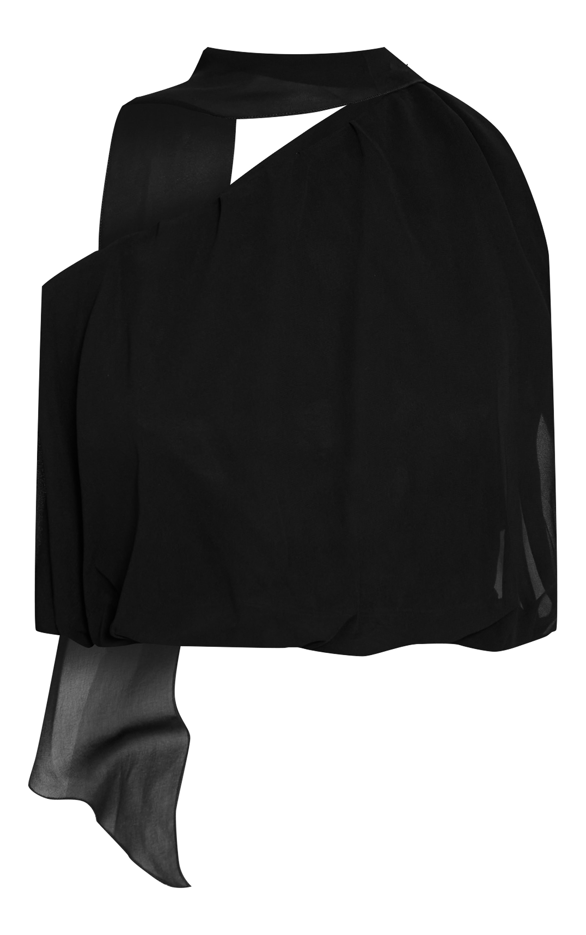 Black Mesh Halterneck Scarf Detail Top  image 5