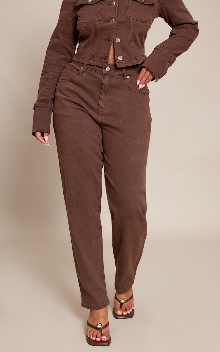 Shape Chocolate Stretch Denim Tailored Barrel Jeans image 2