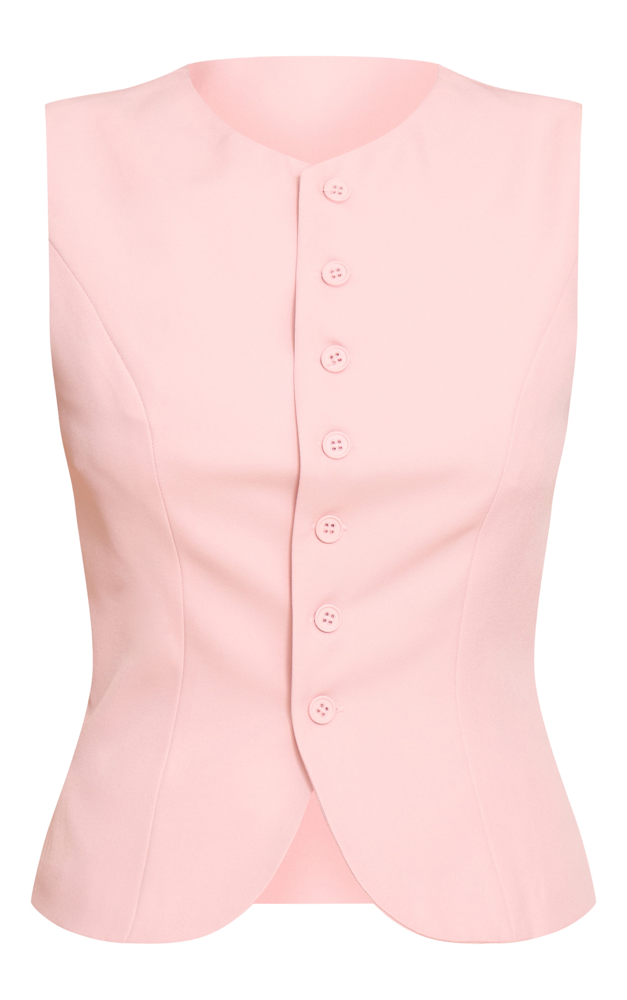 Light Pink Tailored Woven Vest image 5
