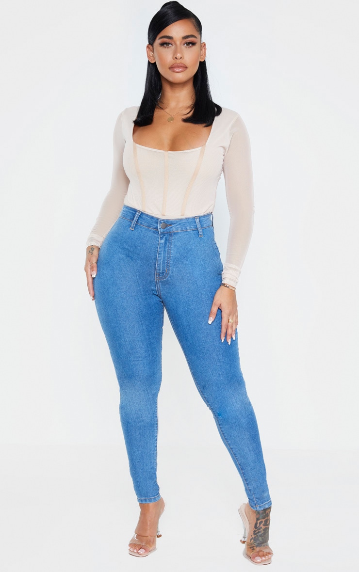 Shape Mid Wash Disco Skinny Jeans