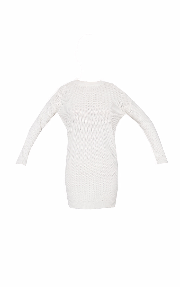 Ivory Basic Knitted Jumper Dress image 5