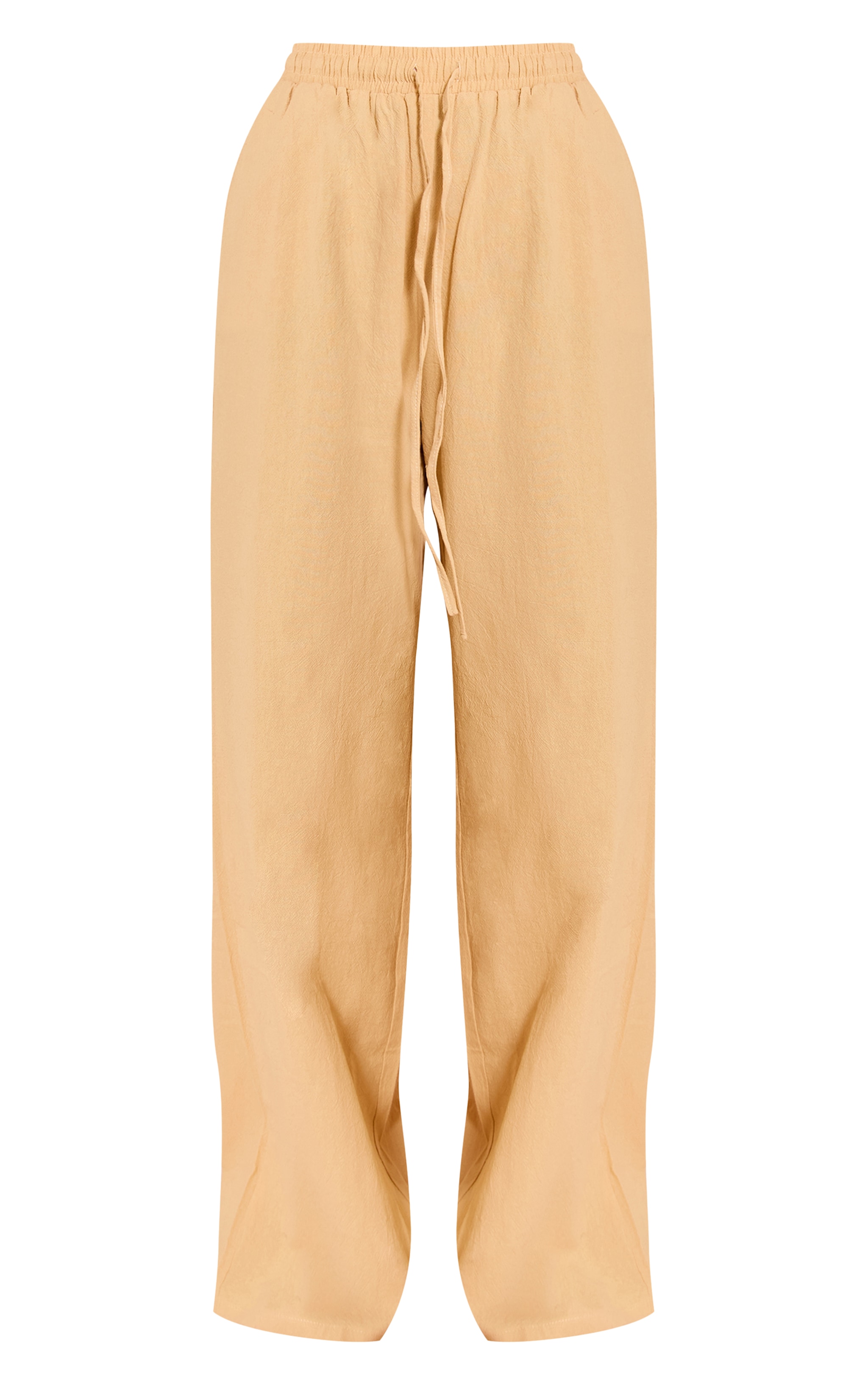 Butter Yellow Tailored Linen Look Draw String Wide Leg Pant image 5