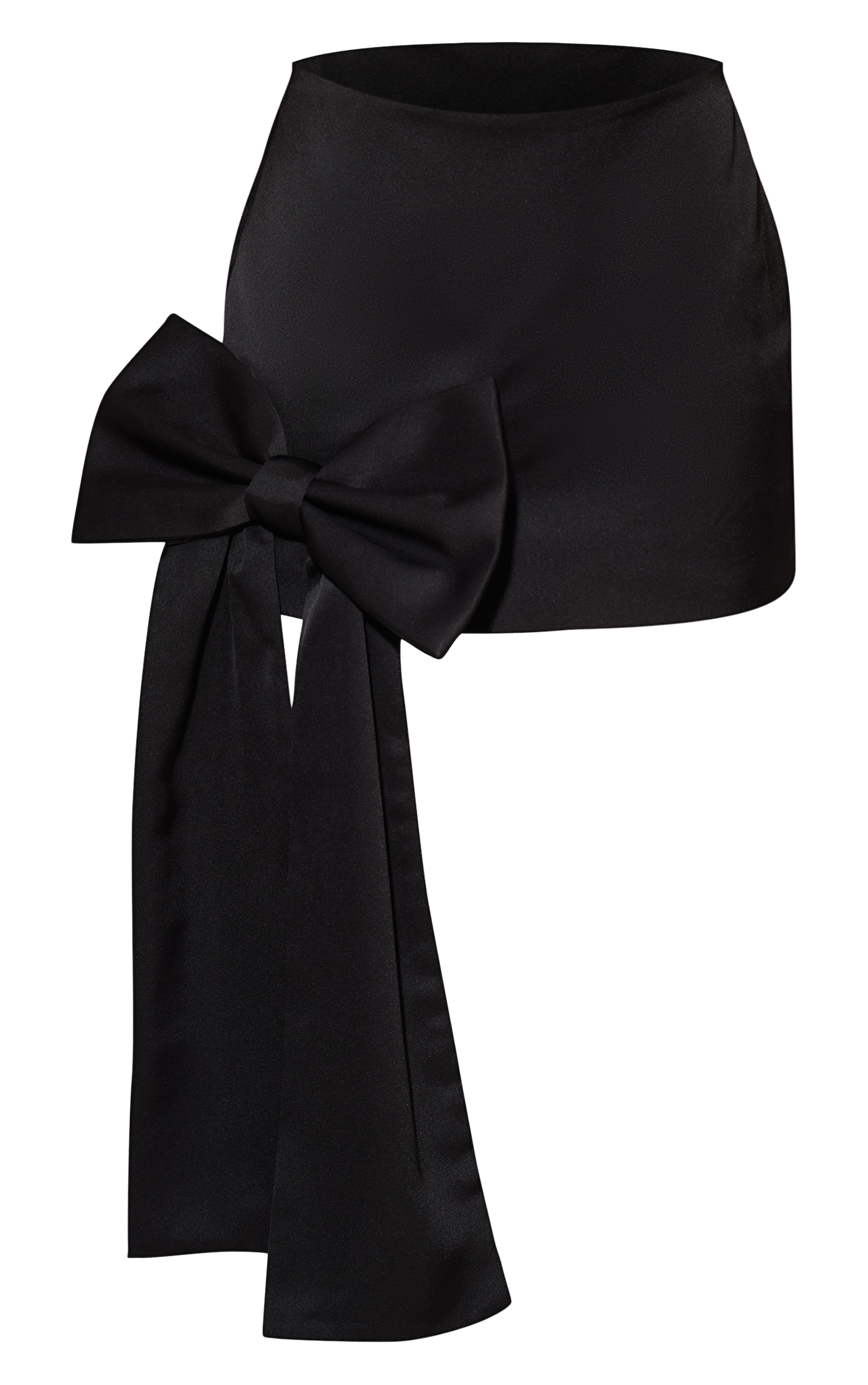 Mini-jupe satinée noire à noeud papillon image 6