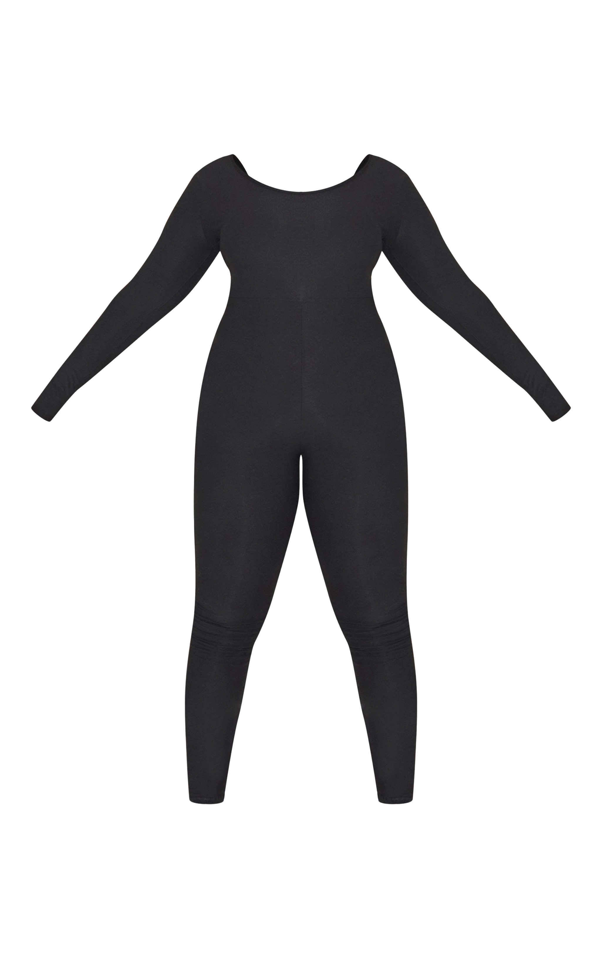 Plus Black Scoop Neck Soft Touch Jumpsuit image 5