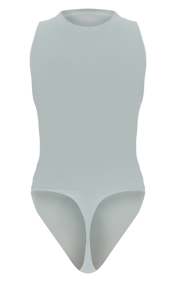 Sage Green Slinky Cut Out Front Bodysuit image 3