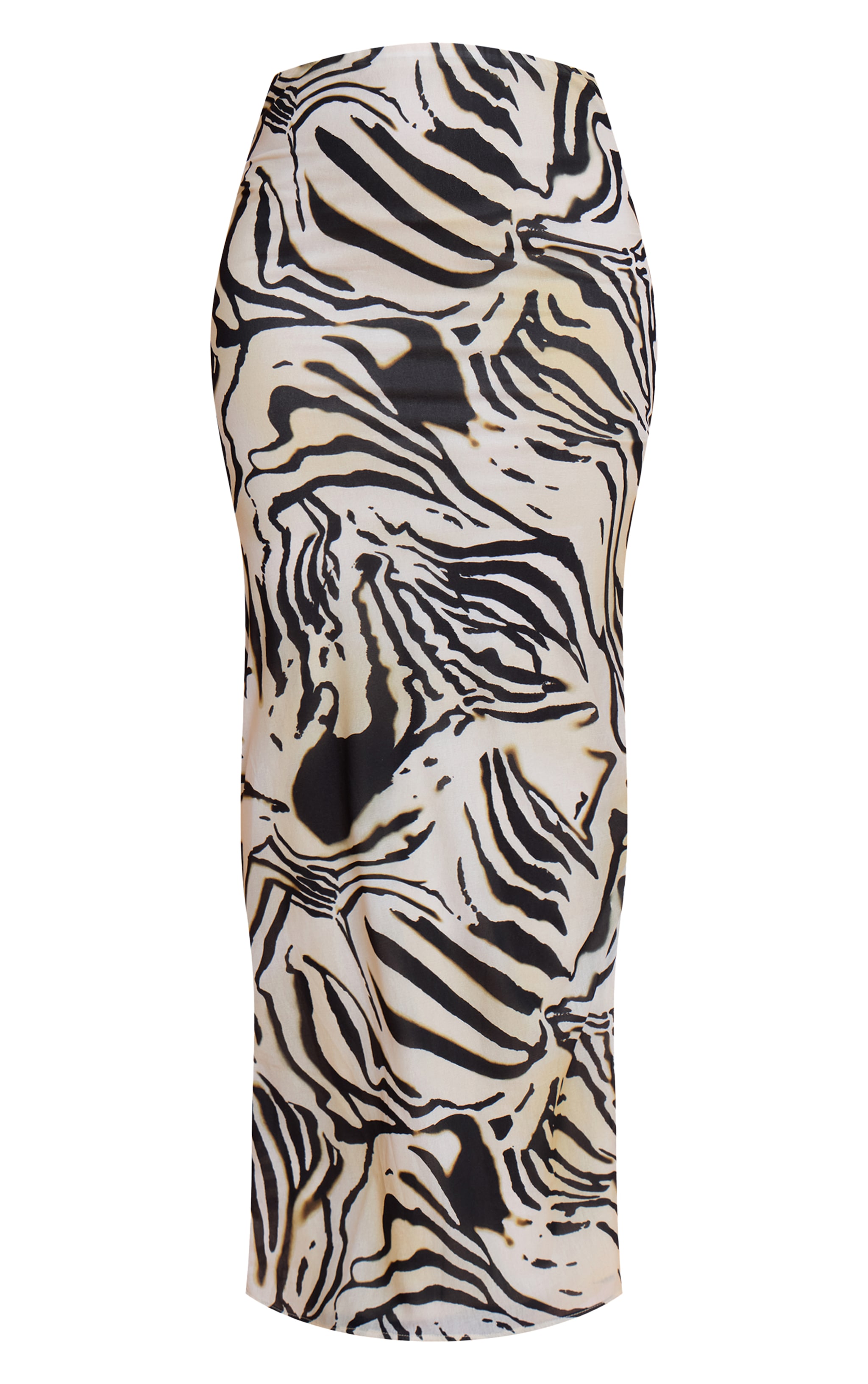 Cream Zebra Print Chiffon Maxi Skirt image 5