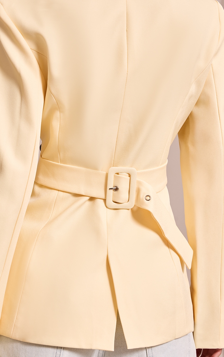 Butter Cream Cinched Back Style Single Breasted Blazer image 4