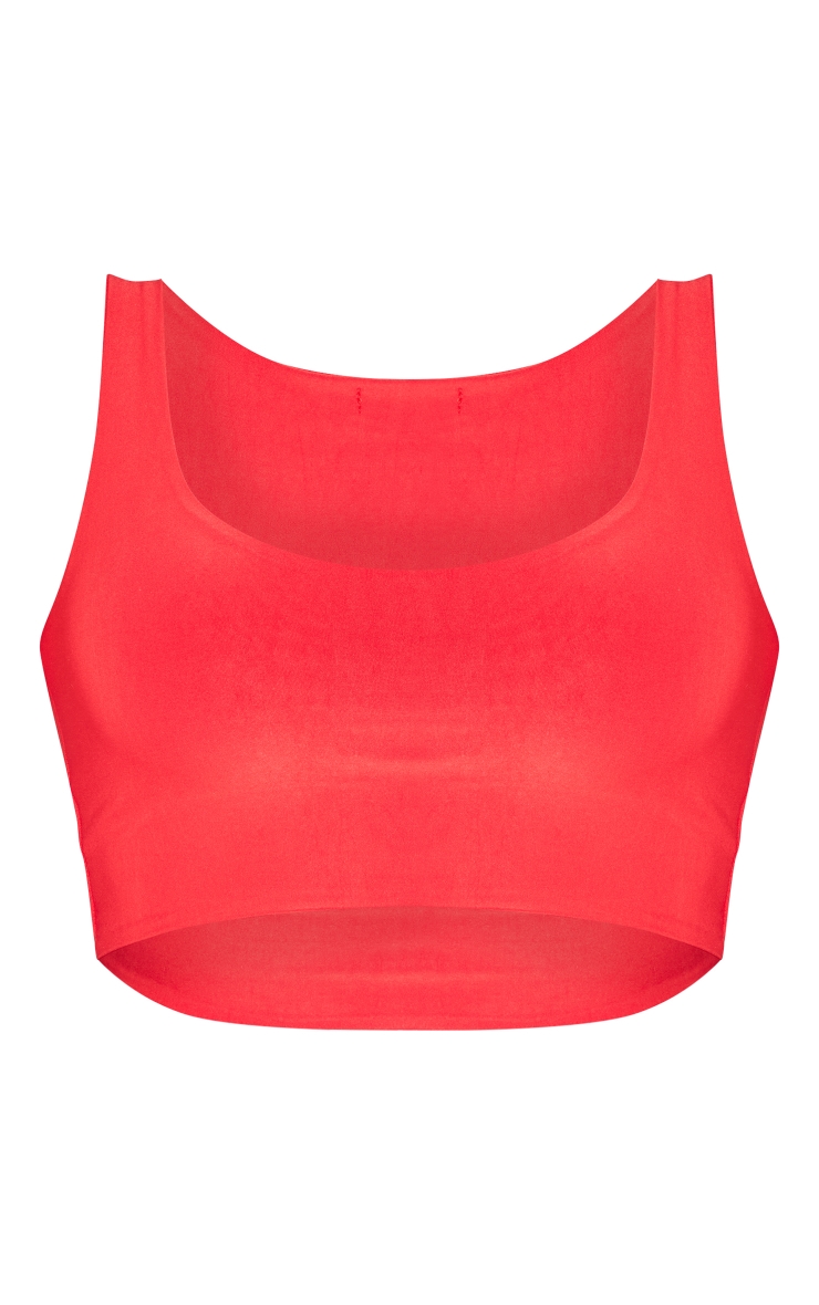 Shape Red Slinky Square Neck Crop Top image 5