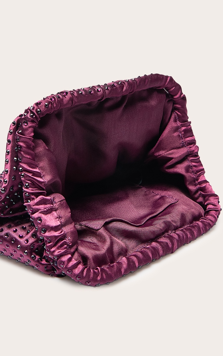 Sac pochette bordeaux à strass image 5