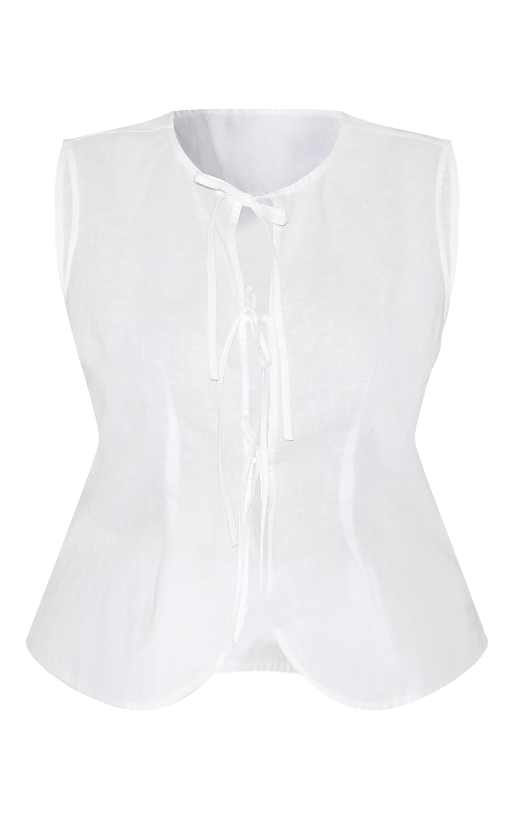 Plus Gilet en effet lin blanc noué devant image 5