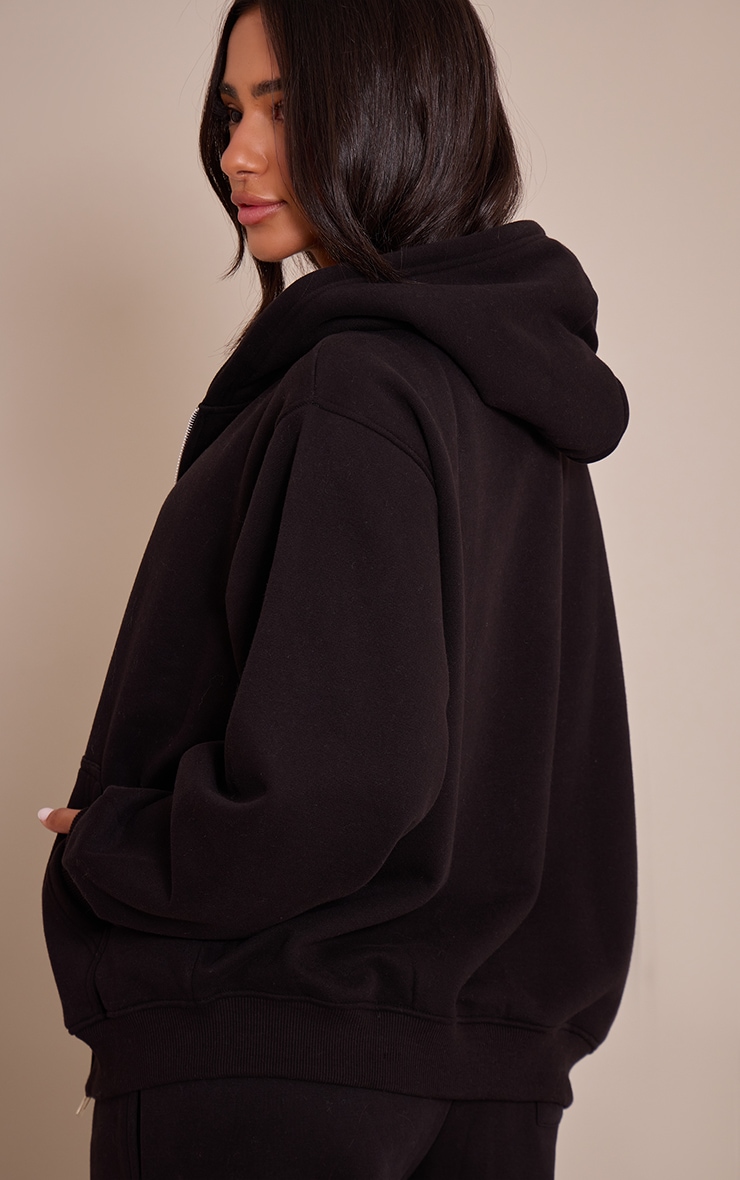 Petite Black Zip Through Hoodie image 2