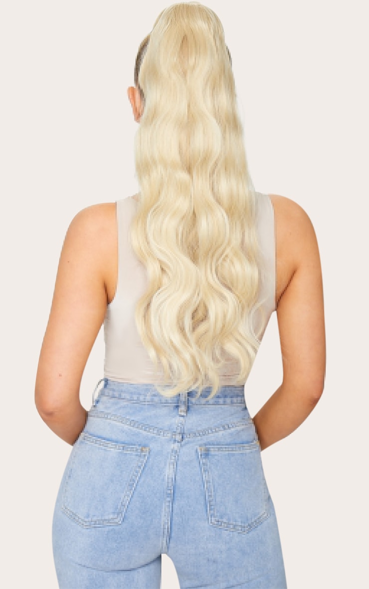 LullaBellz Grande Hollywood Wave 26" Wraparound Pony Light Blonde image 3