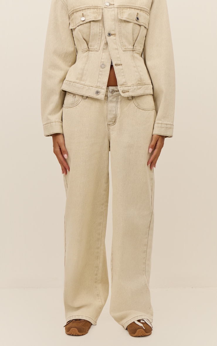 Light Stone Dip Front Straight Leg Jeans image 2