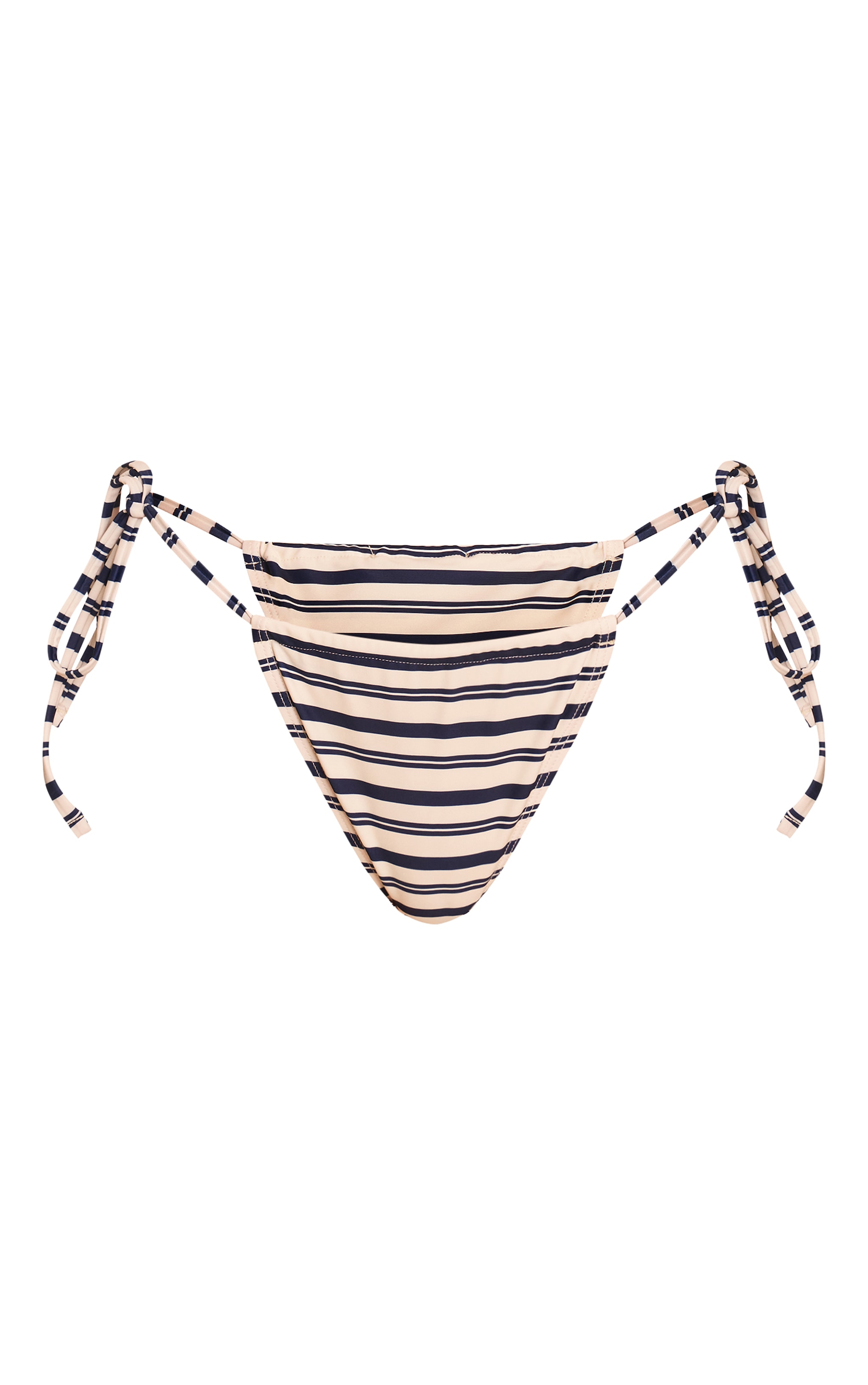 Navy Stripe Tie Side Bikini Bottoms image 5