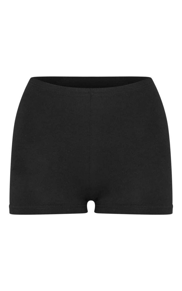 Black Basic Soft Cotton Hot Pants image 6