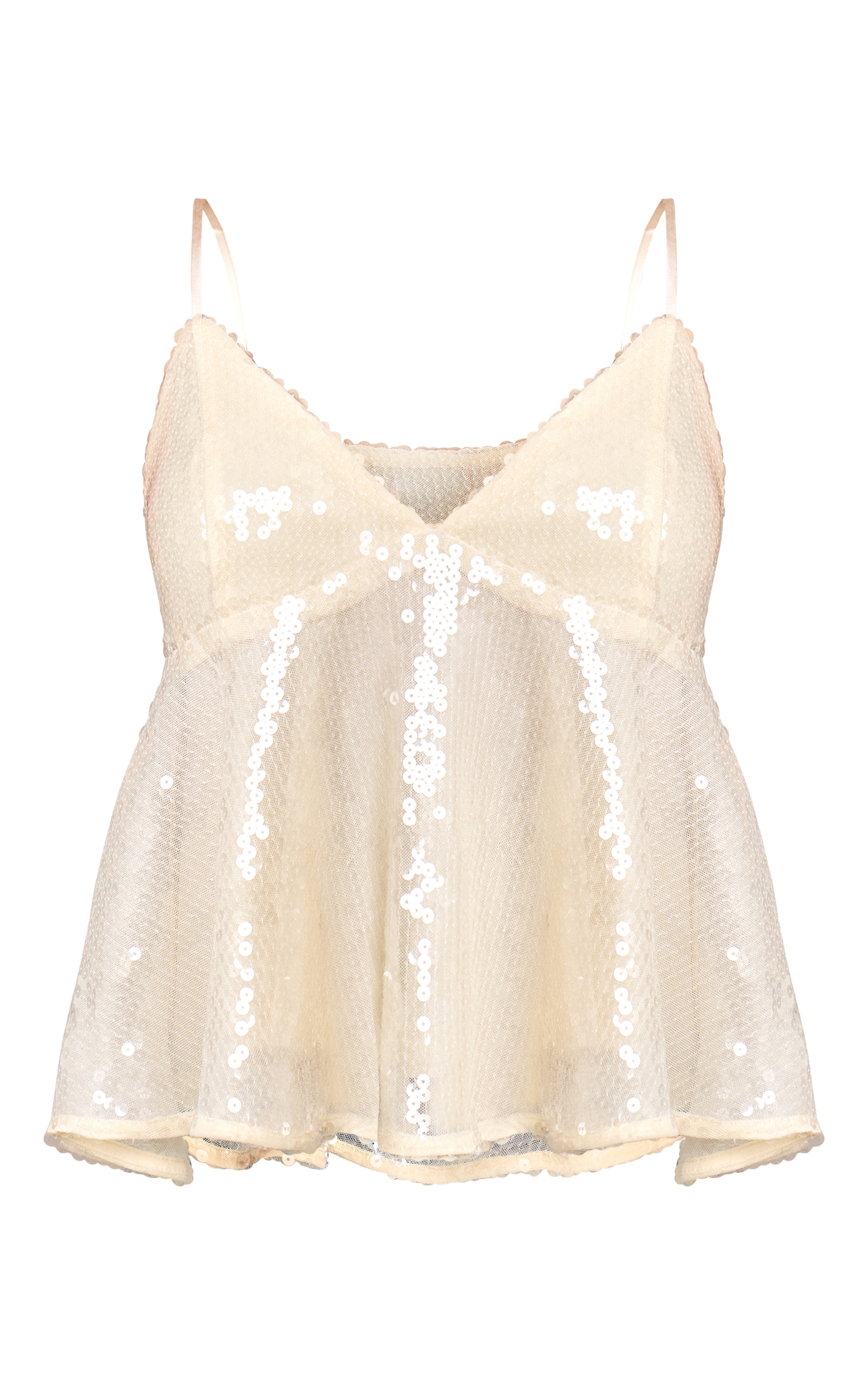 Cream Sequin Floaty Cami Top image 5