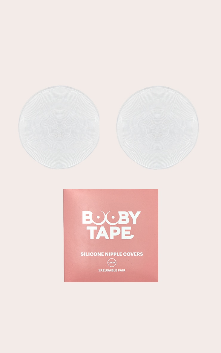 Booby Tape Silicone Reusable Nipple Cover Clear image 3