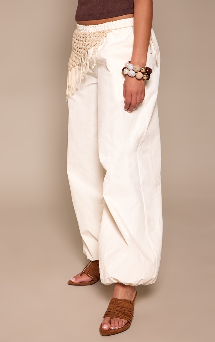 Tan Strappy Toe Thong Kitten Heeled Mules