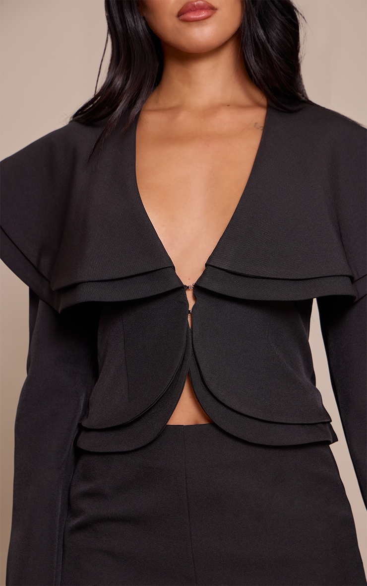 Black Woven Tailored Oversized Playsuit image 4