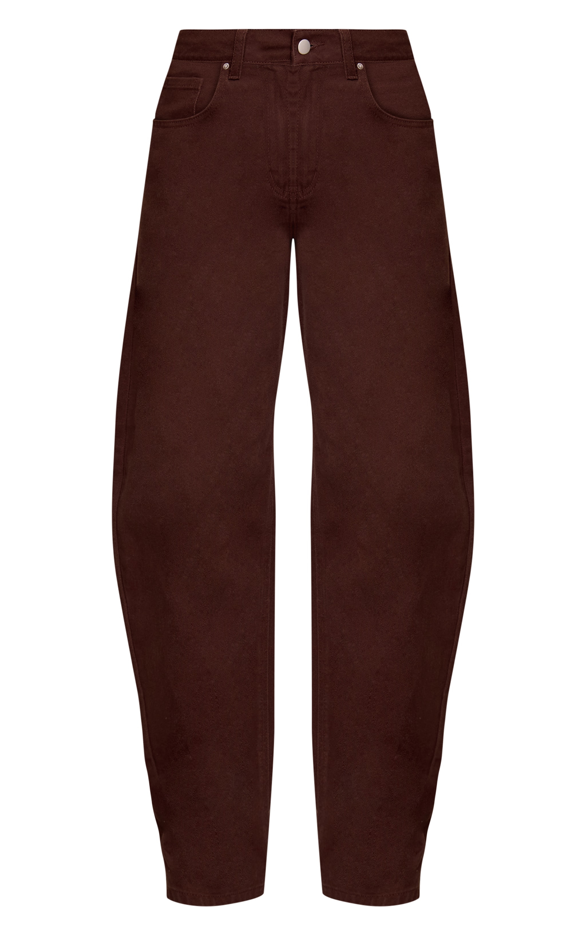 Chocolate Low Rise Barrel Jeans image 5