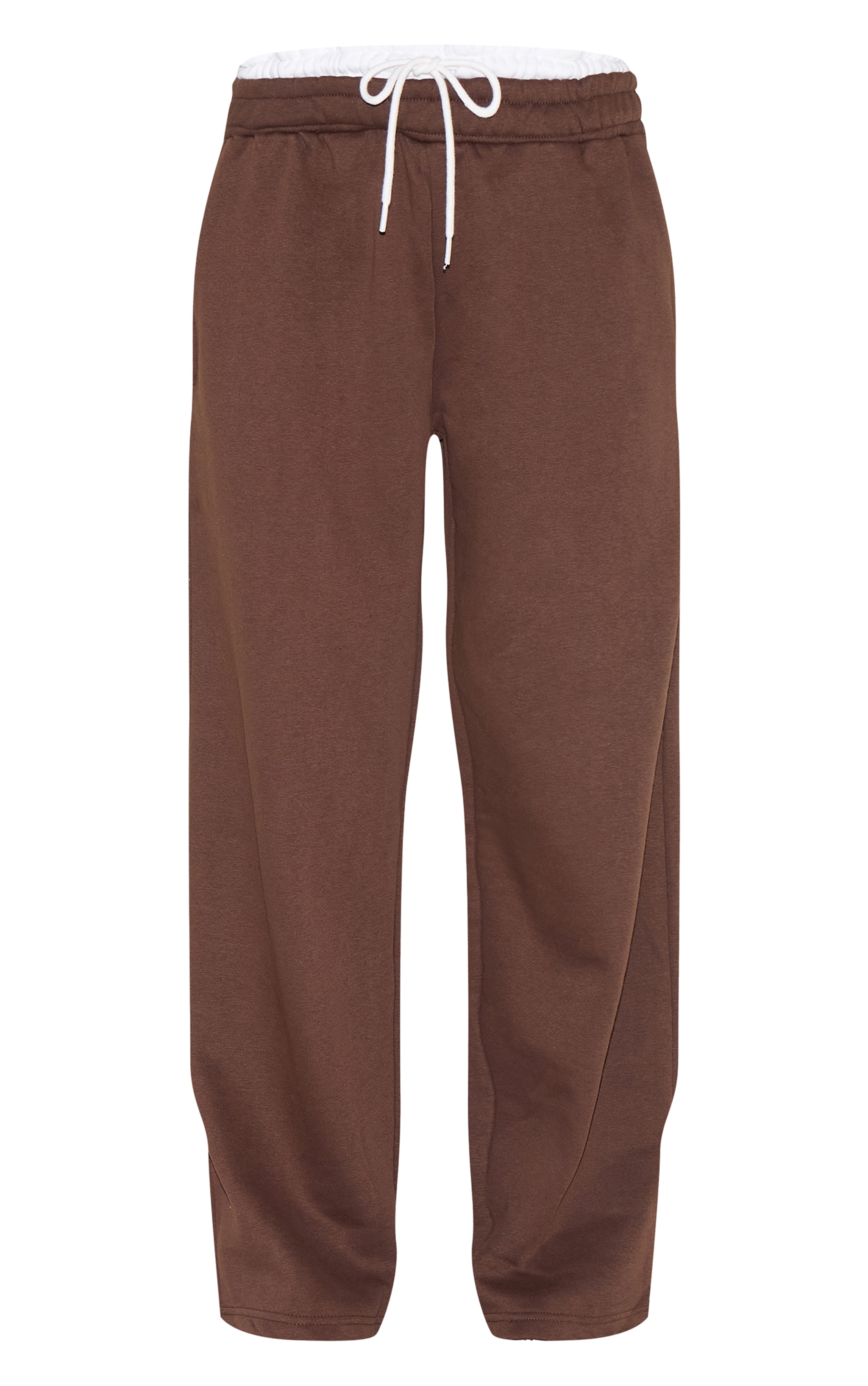 Chocolate Boxer Waistband Wide Leg Sweat Track Pants image 5