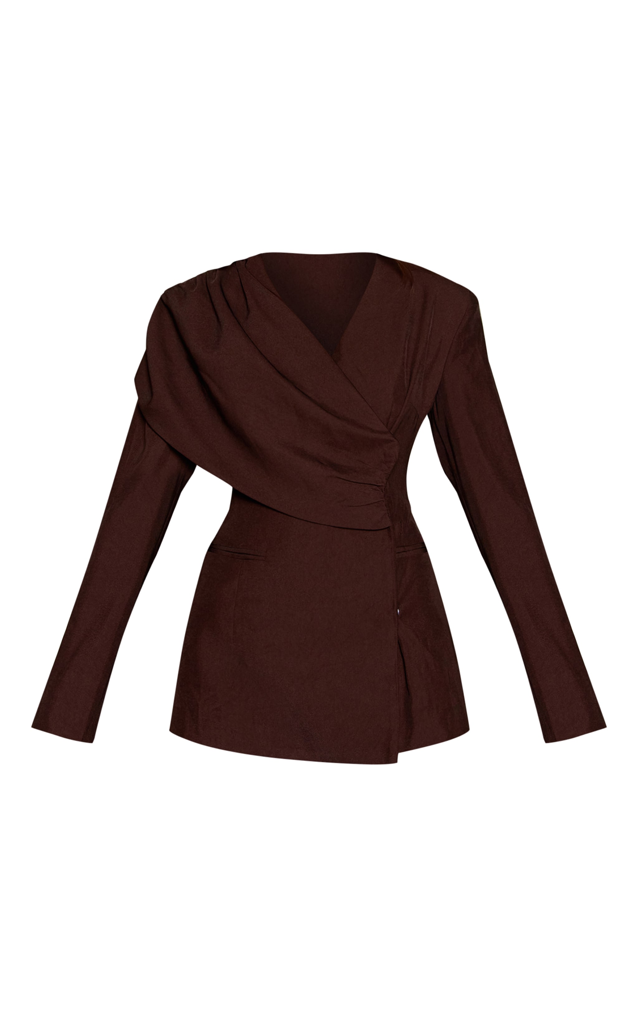 Bitter Chocolate Shoulder Drape Cinch Blazer image 5
