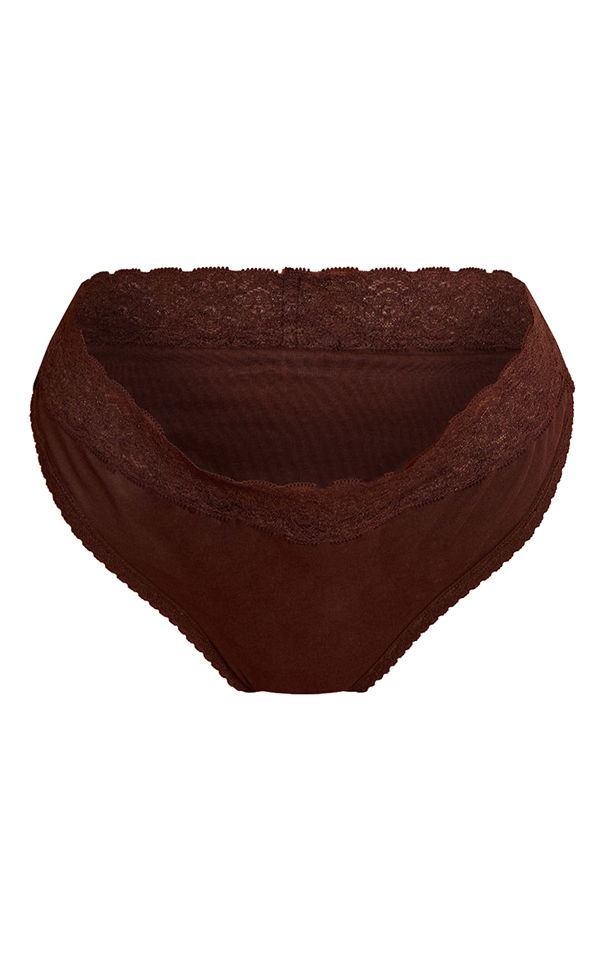 Slip chocolat à bordures en dentelle image 5