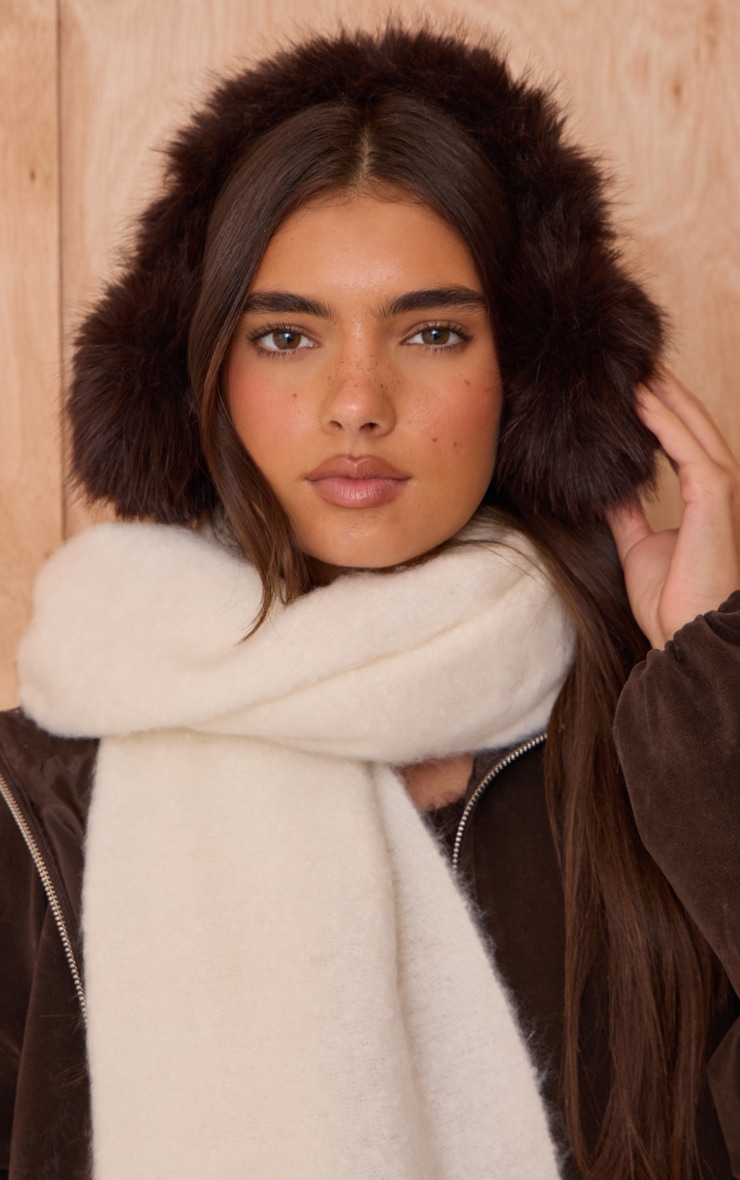 Chocolate Faux Fur Fluffy Ear Muffs