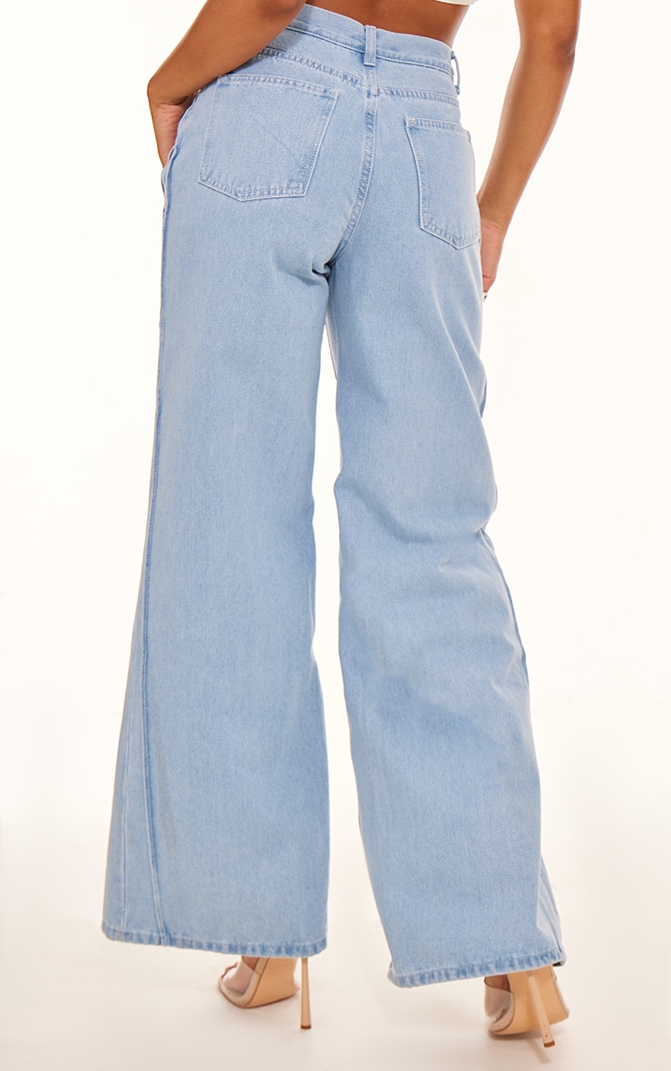 Jean en denim bleu clair à jambes ballon image 3