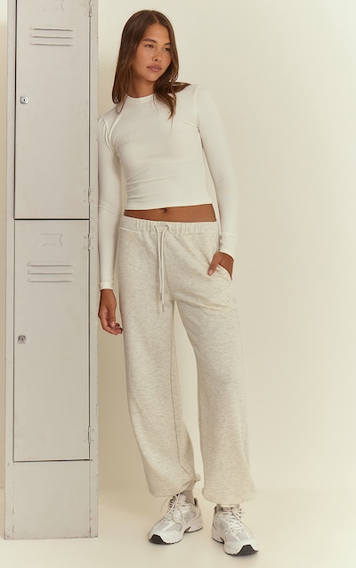 Jogging très doux gris cendré à ourlets resserrés