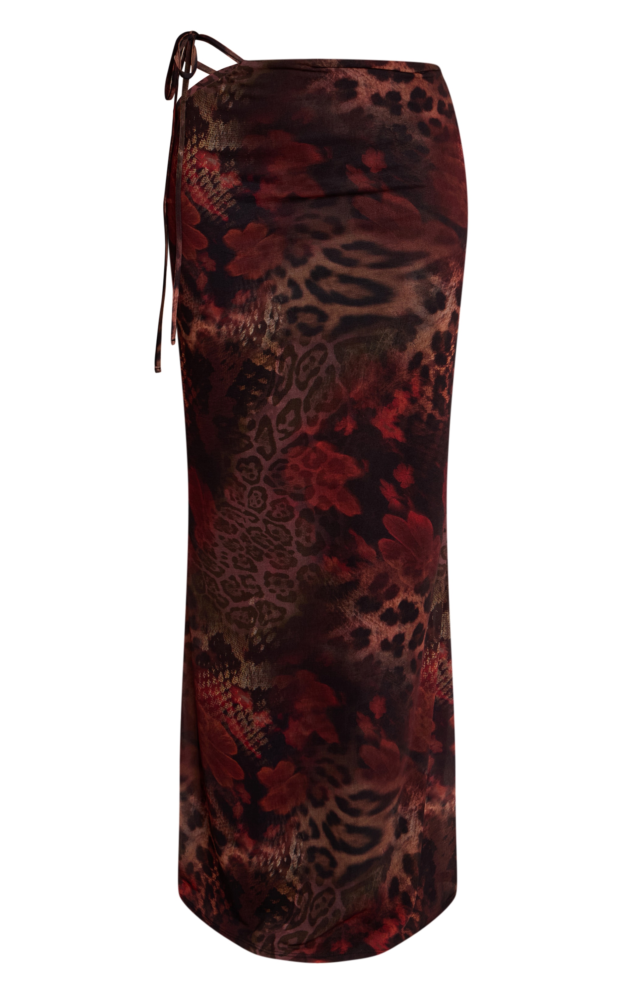 Petite Orange Printed Low Rise Maxi Skirt image 5