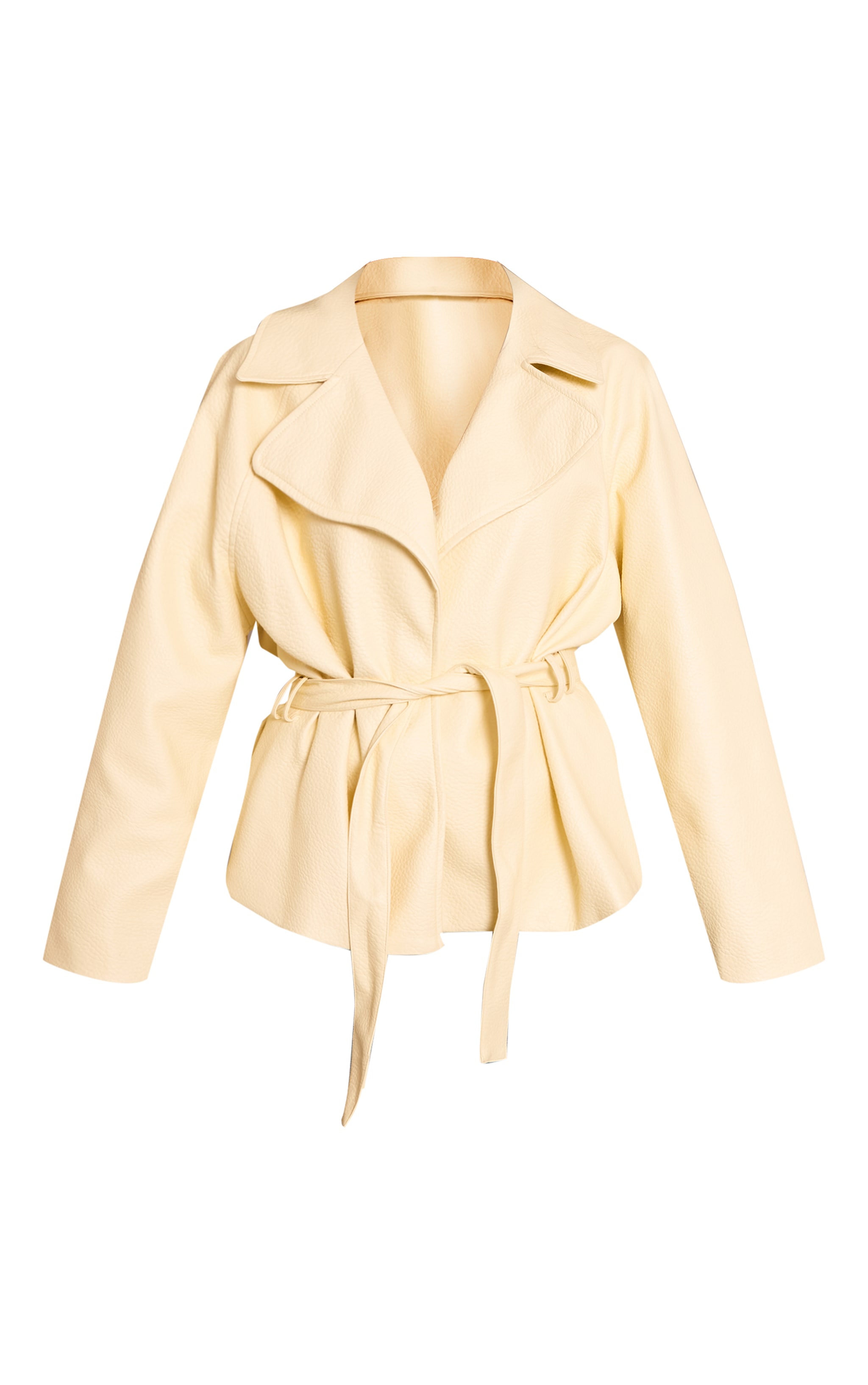 Buttercream PU Belted Jacket image 5