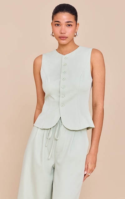 Pale Lime Tailored Woven Vest