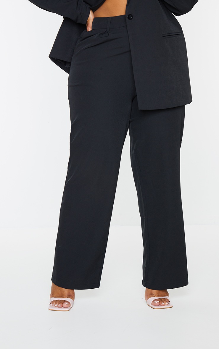 Plus Black Pleat Detail Balloon Leg Pants PrettyLittleThing USA