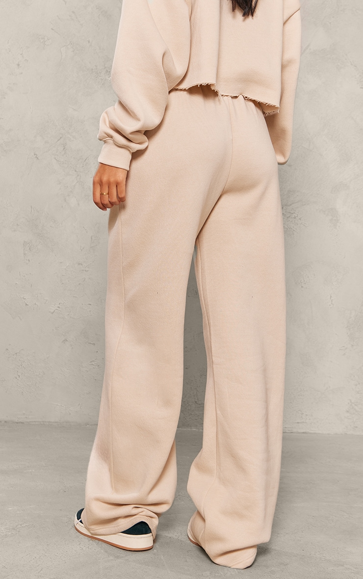 PRETTYLITTLETHING Tall Stone Drawstring Wide Leg Track Pants image 3