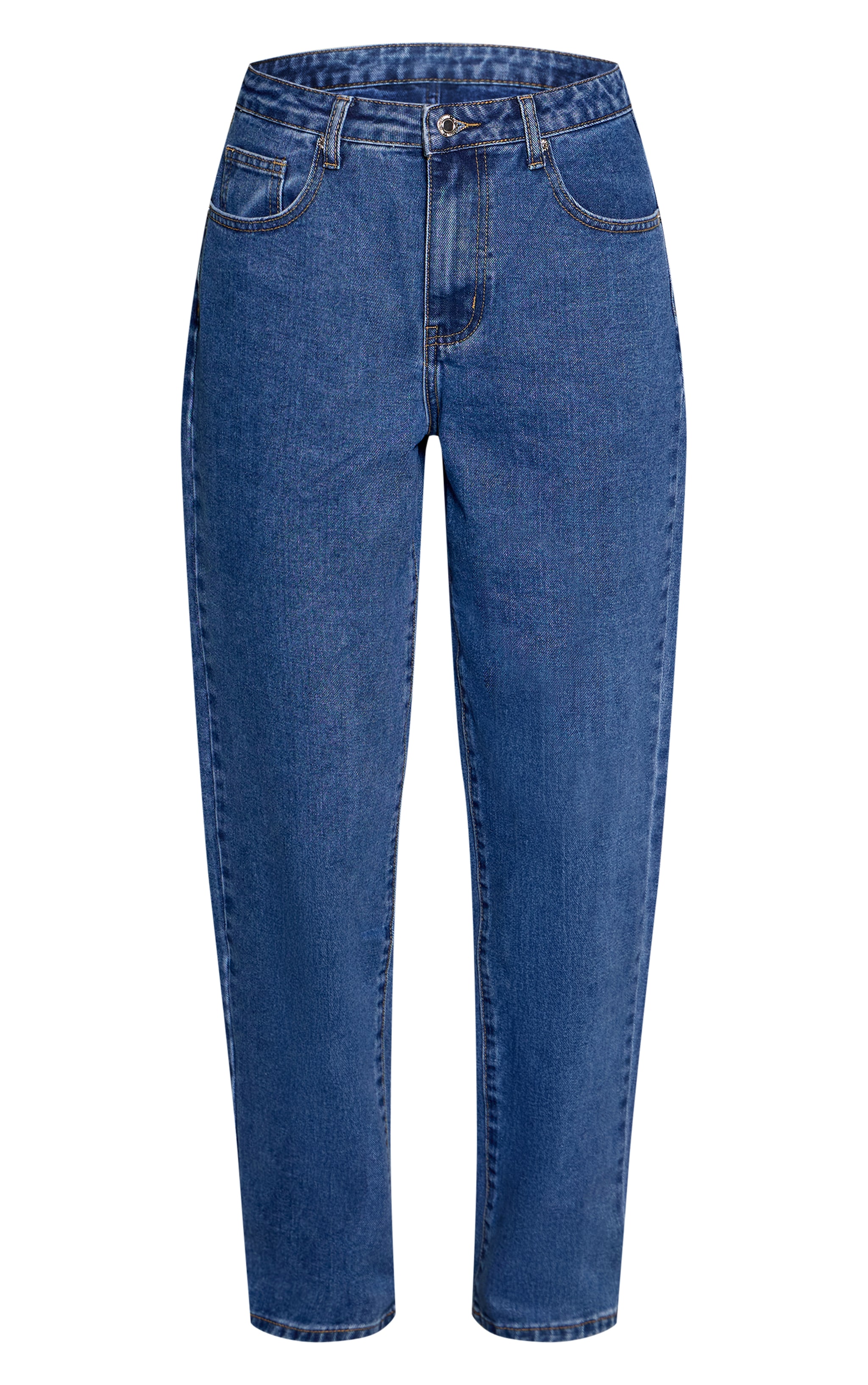 PRETTYLITTLETHING Dark Blue High Waist Boyfriend Jeans image 5