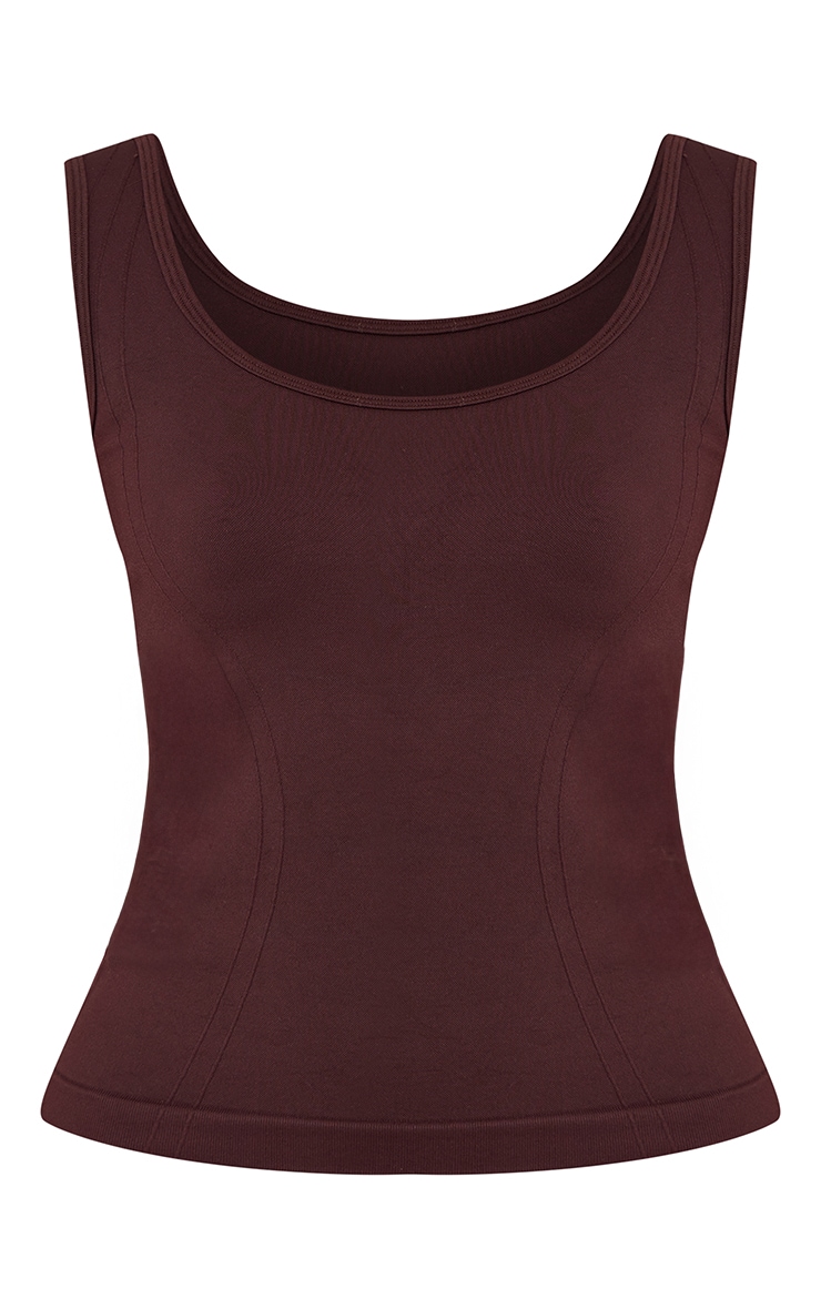 PLT Chocolate Seamless Seam Detail Gym Vest image 5