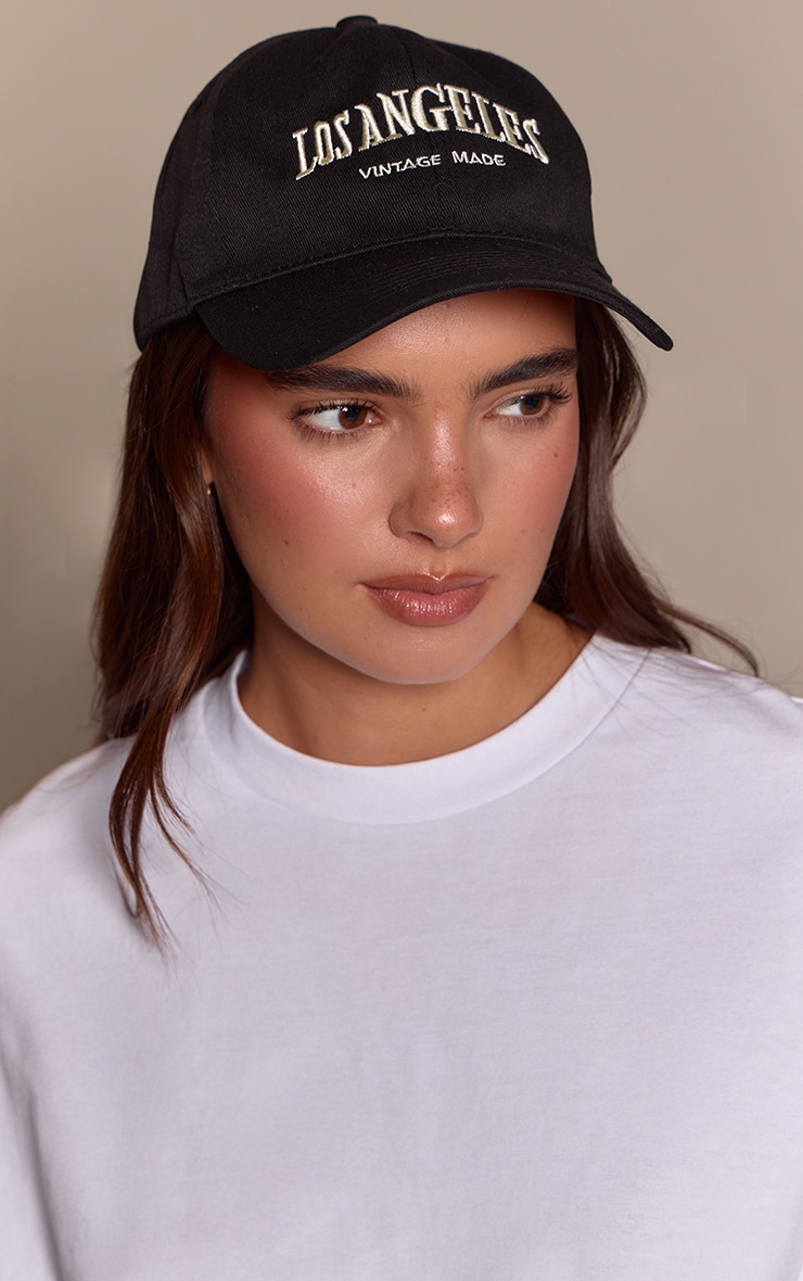 Black Los Angeles Slogan Baseball Cap