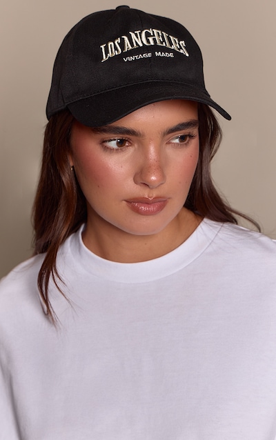 Black Los Angeles Slogan Baseball Cap