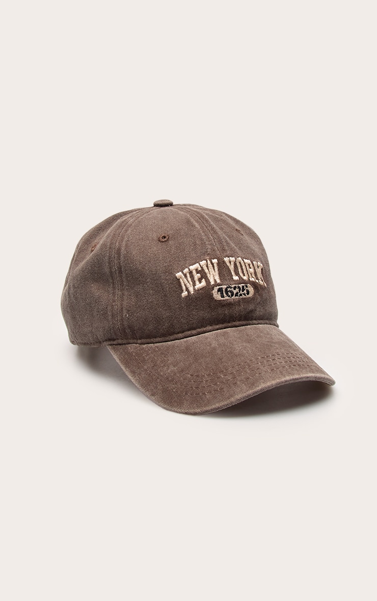 Taupe Vintage Wash New York Baseball Cap image 2