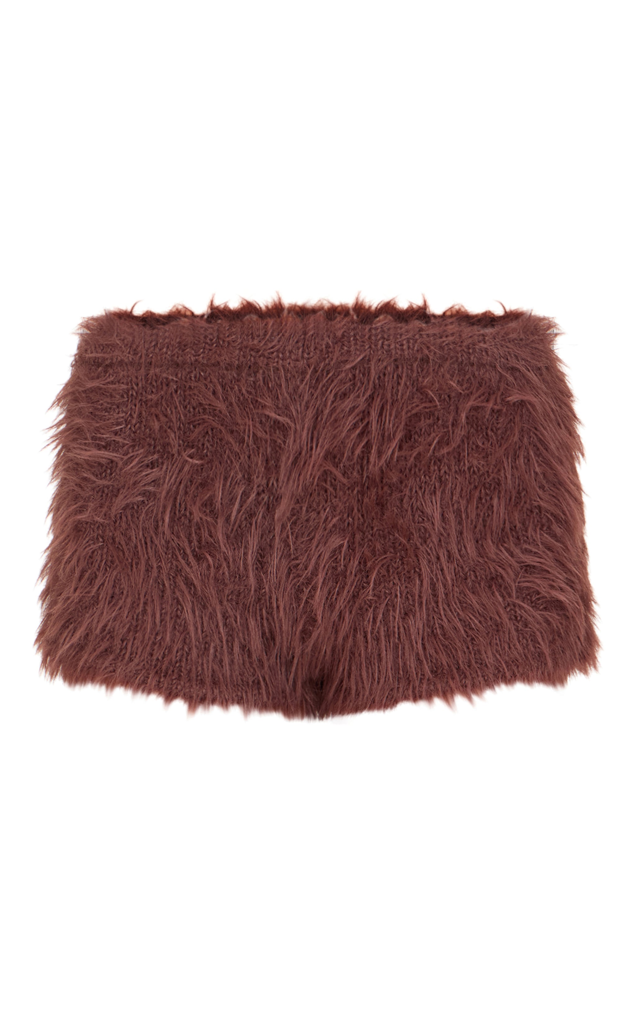 Chocolate Fluffy Knit Hot Pants image 1