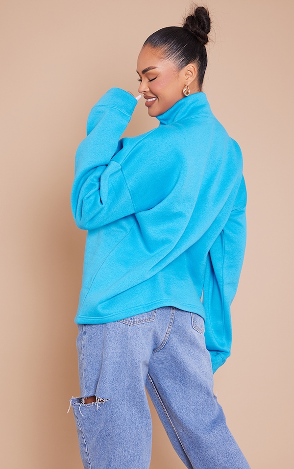 Sudadera Pretty Little Thing Bright Oversize Half Zip High Neck