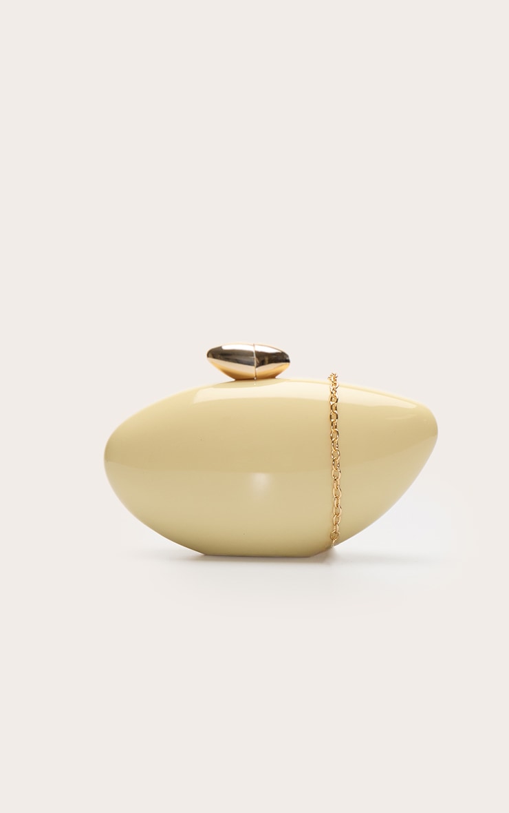 Butter Yellow Gradient Shell Gold Hardware Hard Clutch Bag image 4