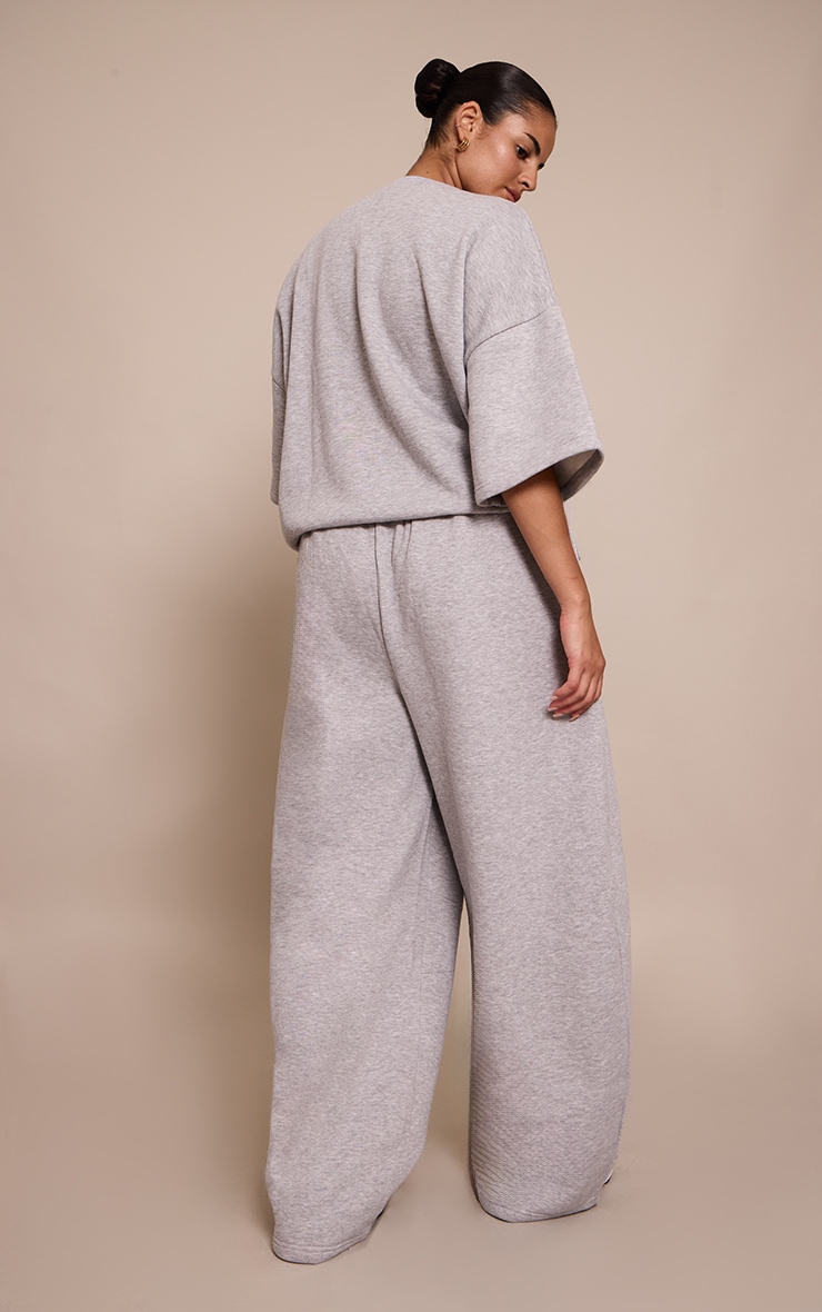 Plus Grey Marl Barrel Leg Sweatpants image 3